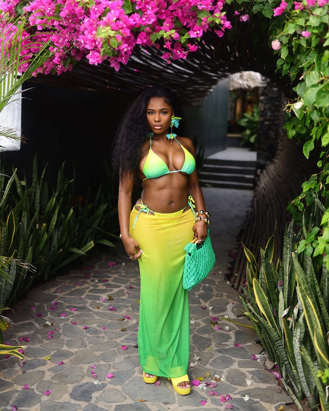 Sienna 3pc Swimsuit - Green/Yellow