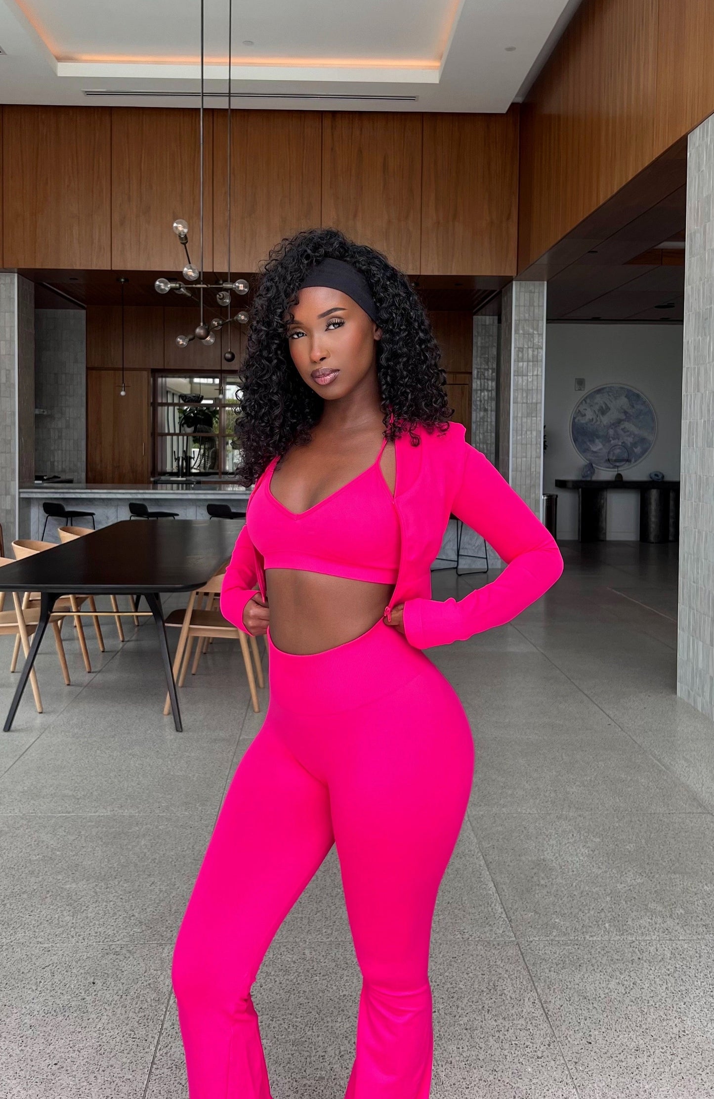 Emilia Active Bra/Jacket - Hot Pink
