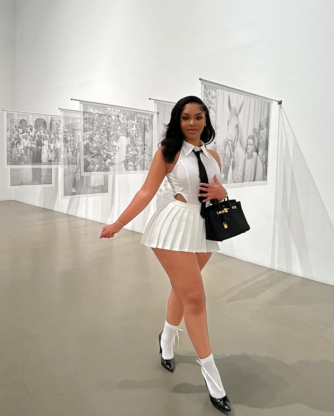 Gemma Mini Pleated Skirt White