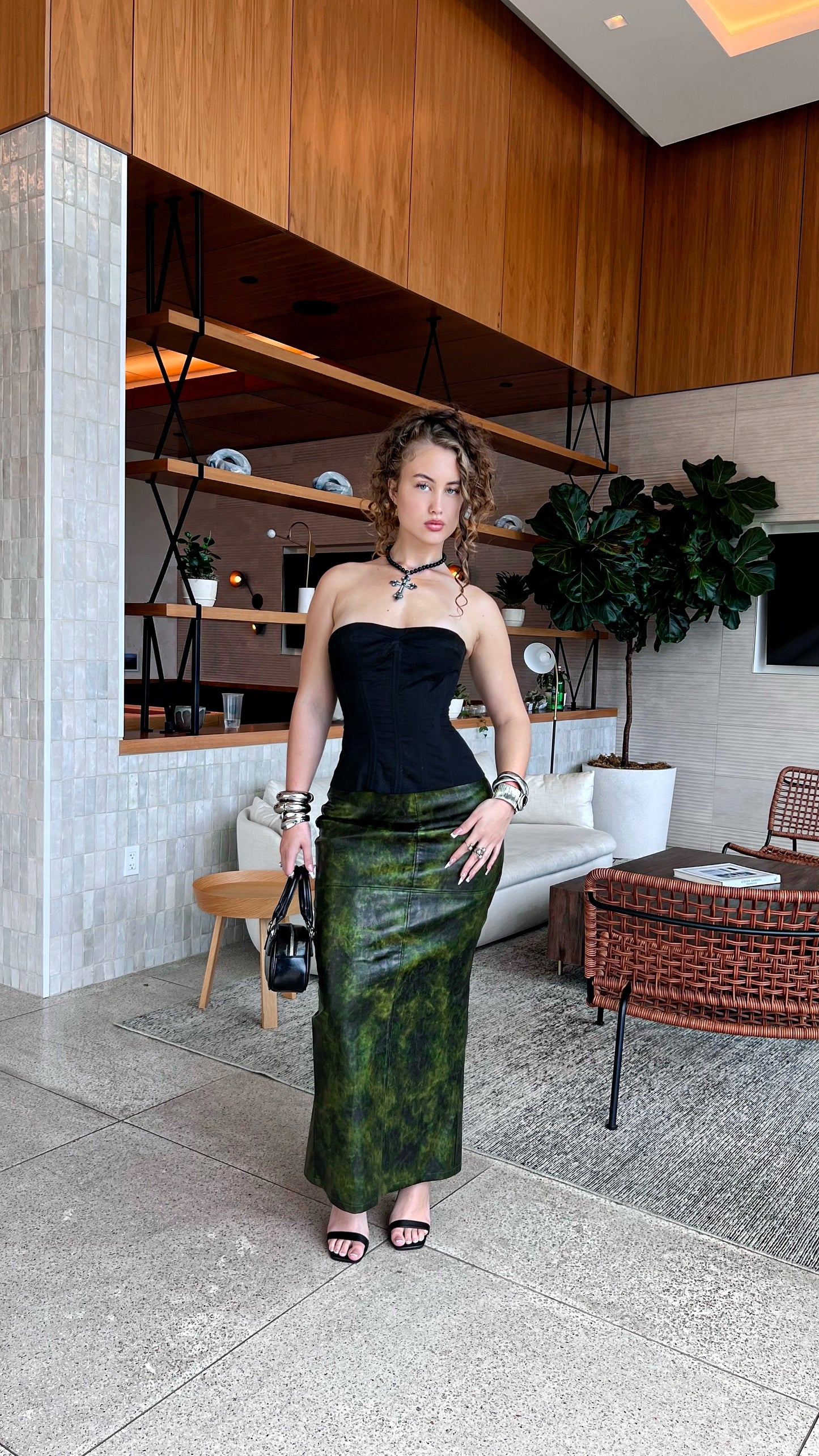 Genevieve PU Leather Skirt