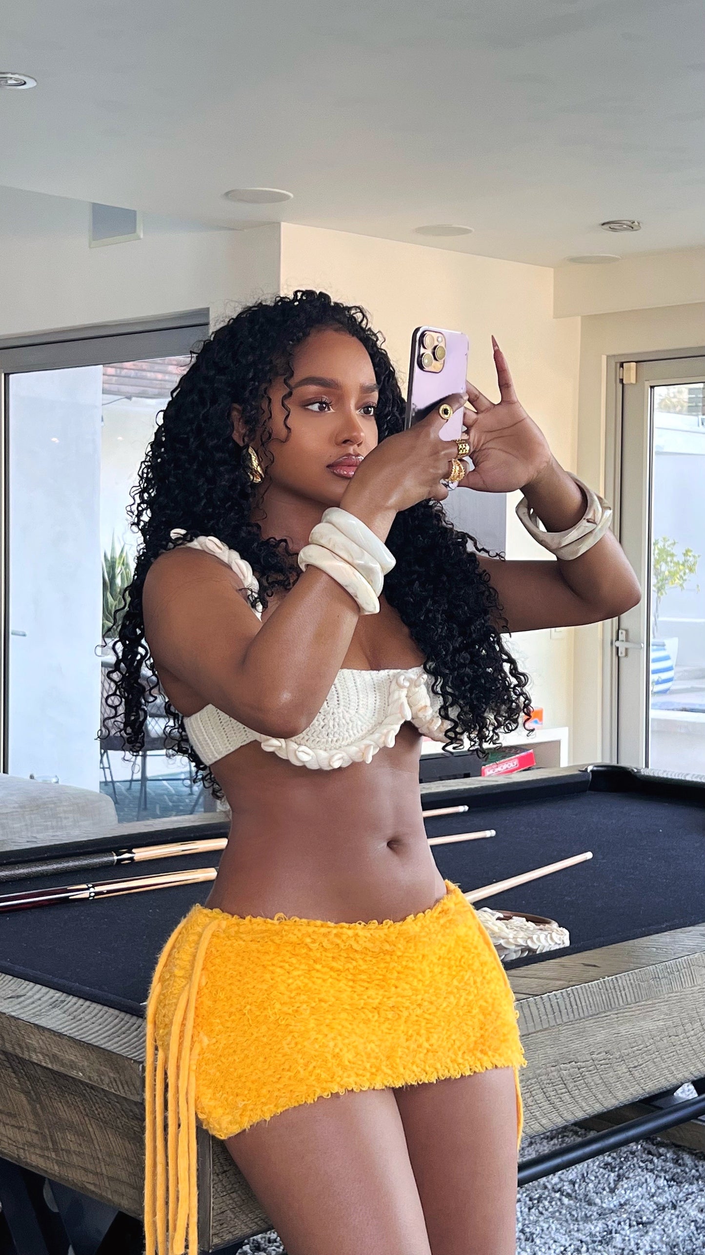 Kiera Crochet Skirt - Amber