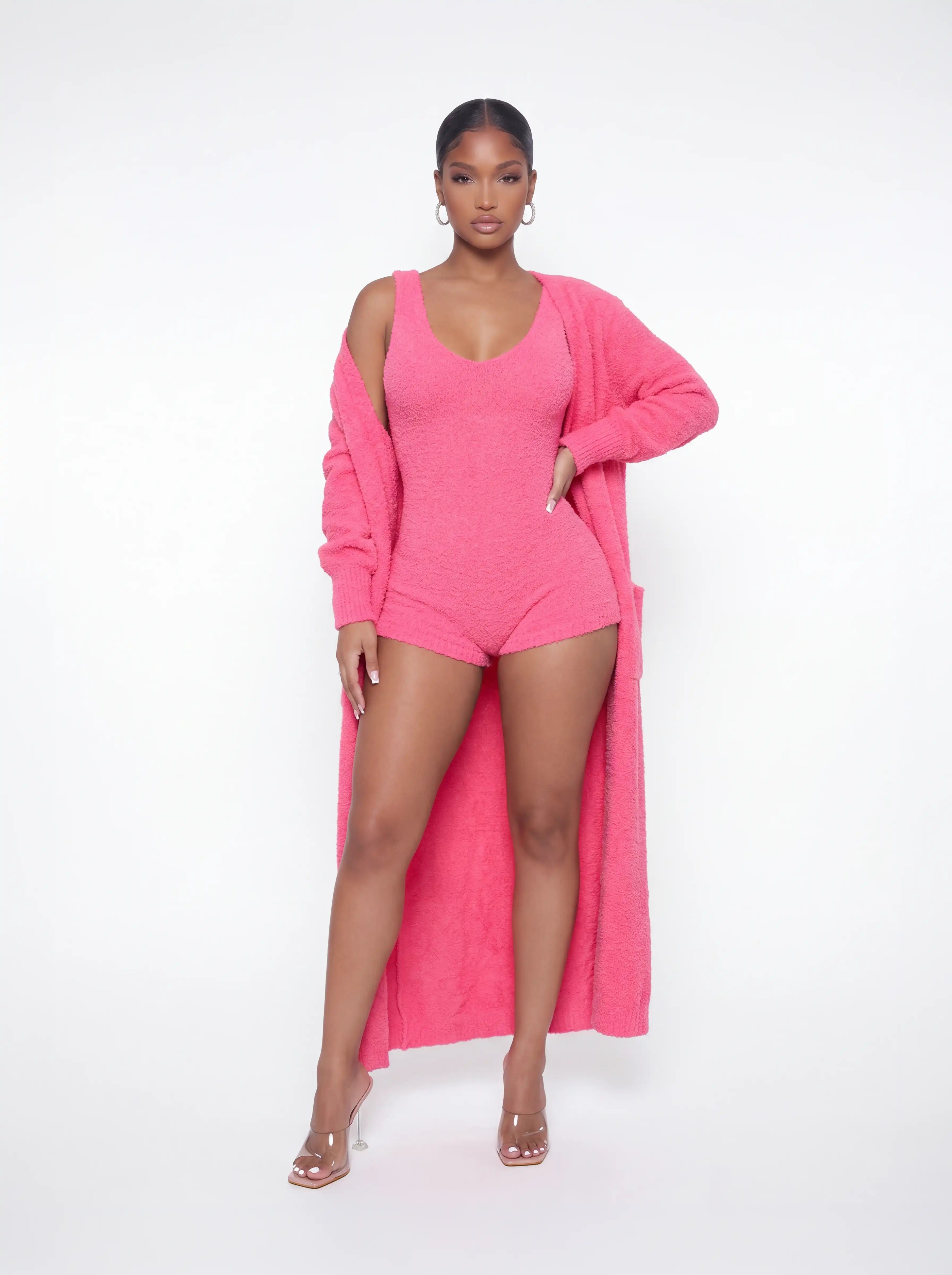 m.u｜shaka rompers OV ロンパース Perri Fuzzy Romper Shawl
