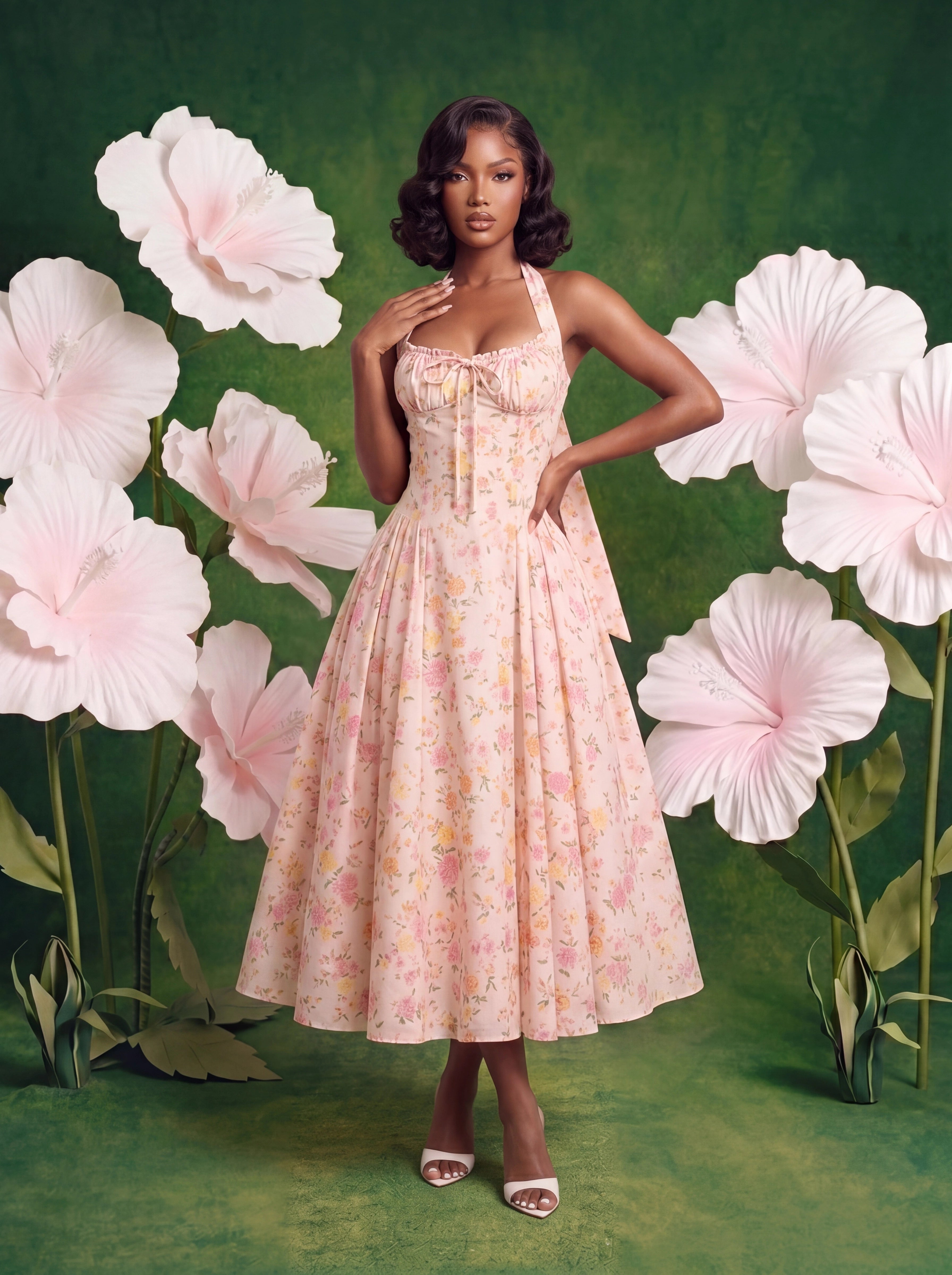 Alessia Corset Halter Dress
