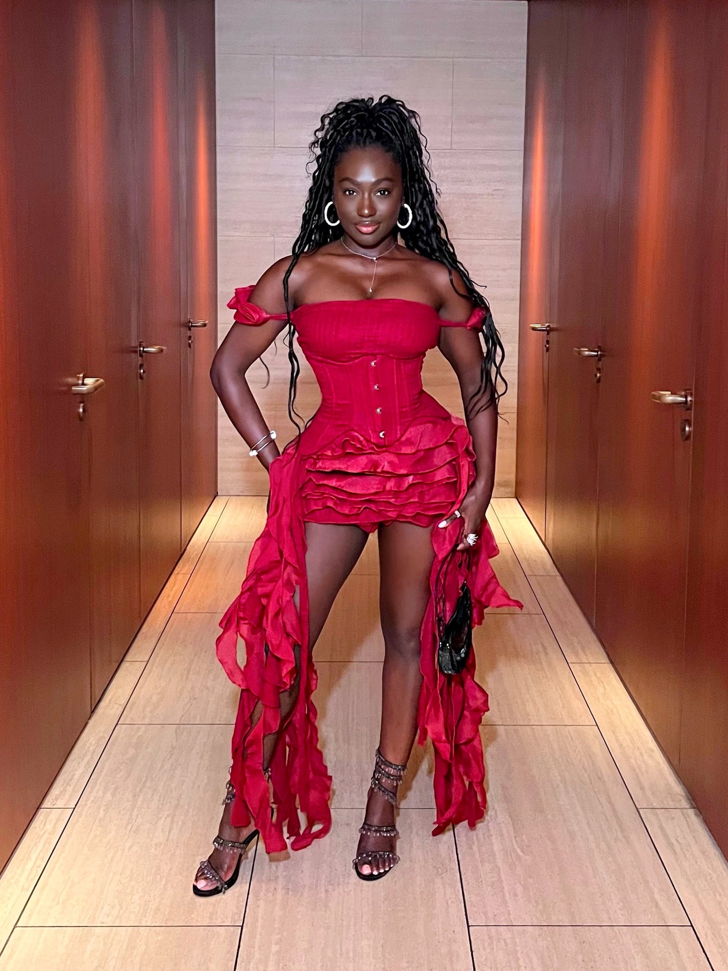 Natalie Corset Dress - Burgundy