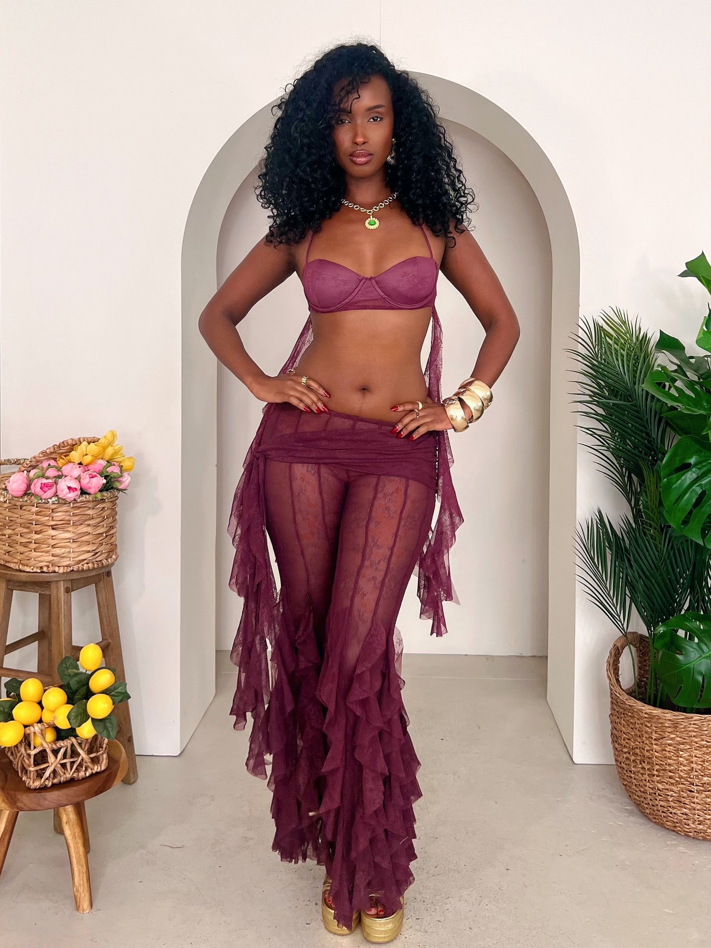 Alyssa Pants Set - Purple