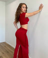 Tai Maxi Skirt Set- Burgundy