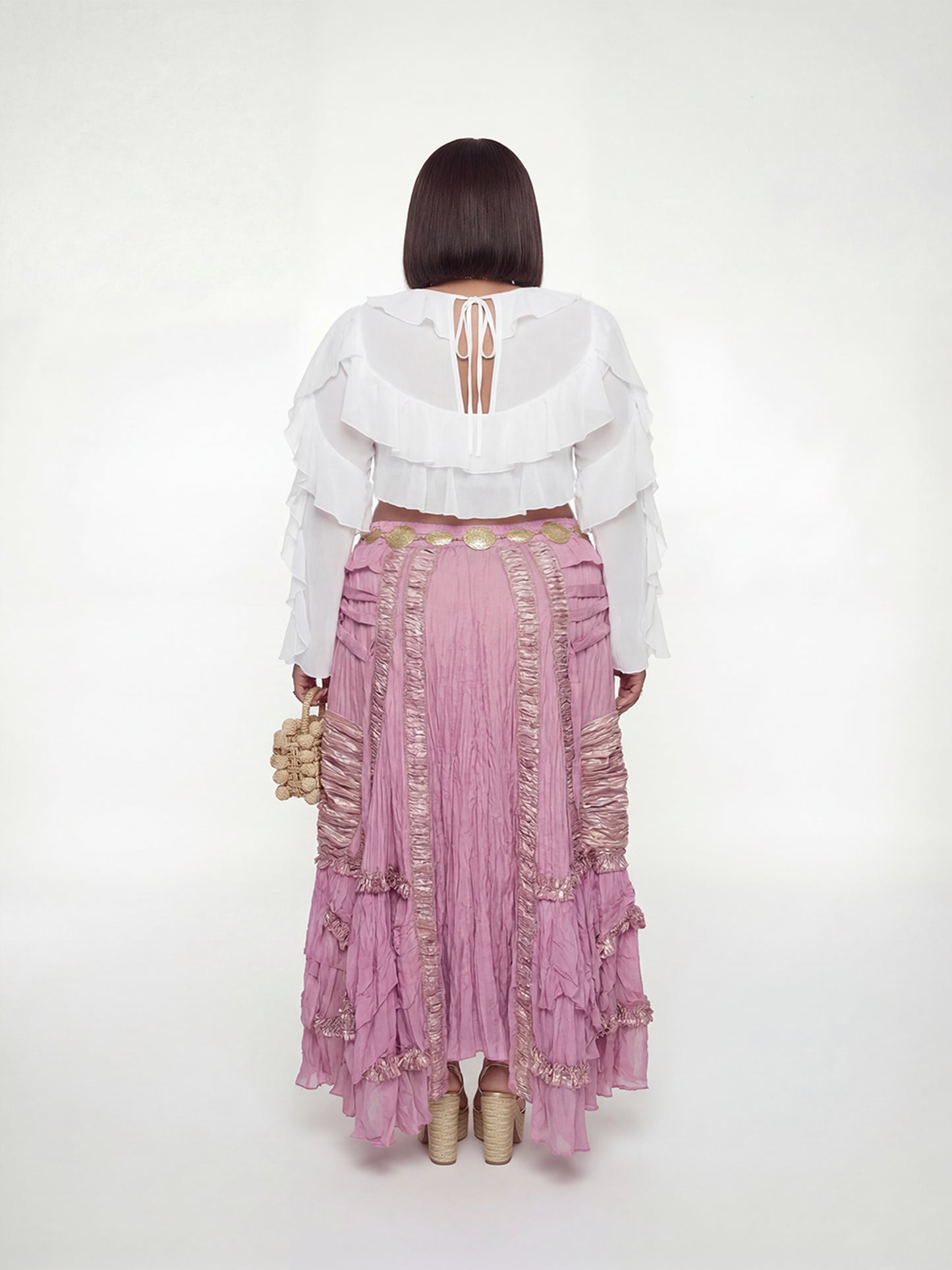 Riley Maxi Skirt (CURVE) - Pink