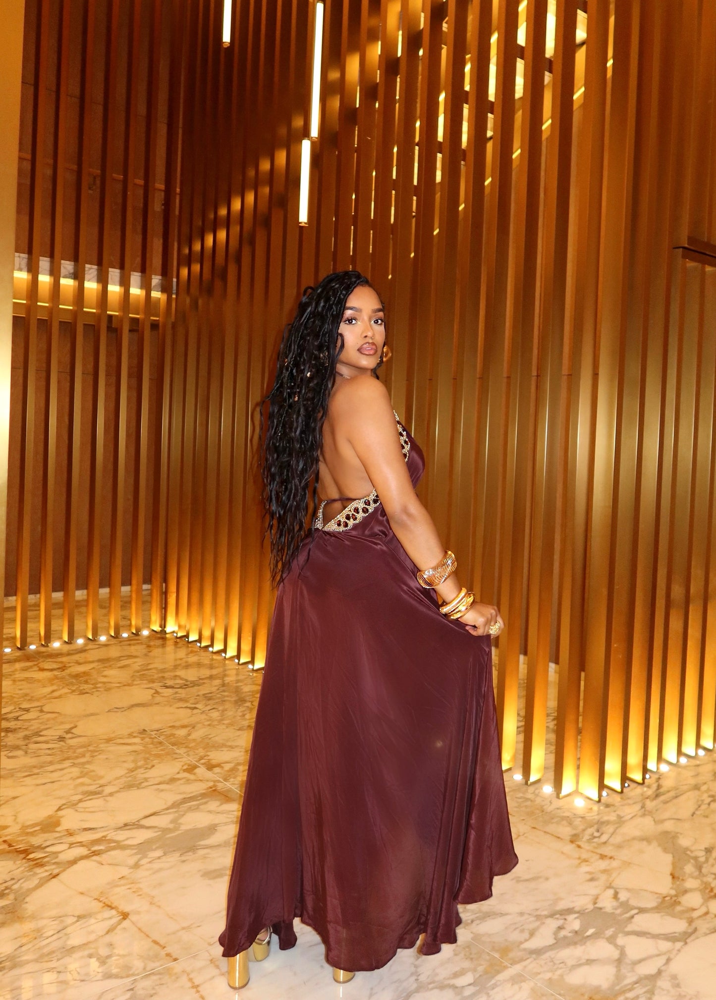 Vittoria Dress - Brown- Preorder Vittoria Dress - Brown- Preorder