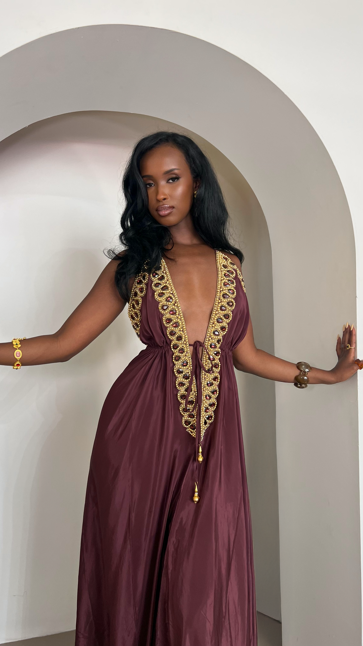 Vittoria  Dress - Brown - Preorder