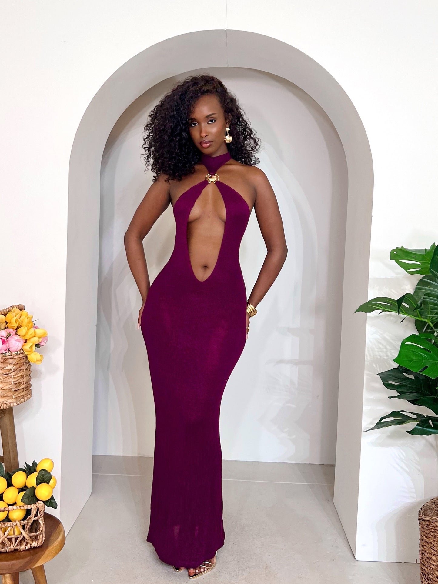 Cynthia Maxi Dress- Burgundy Cynthia Maxi Dress- Burgundy