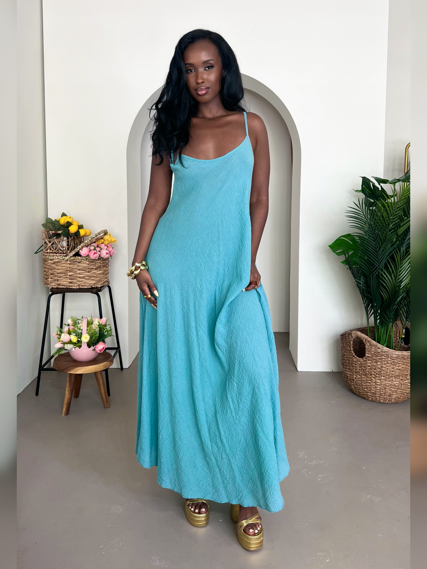 Sofia Maxi Dress - Turquoise