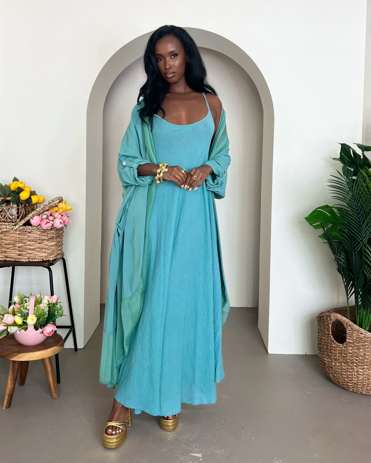 Sofia Maxi Dress - Turquoise