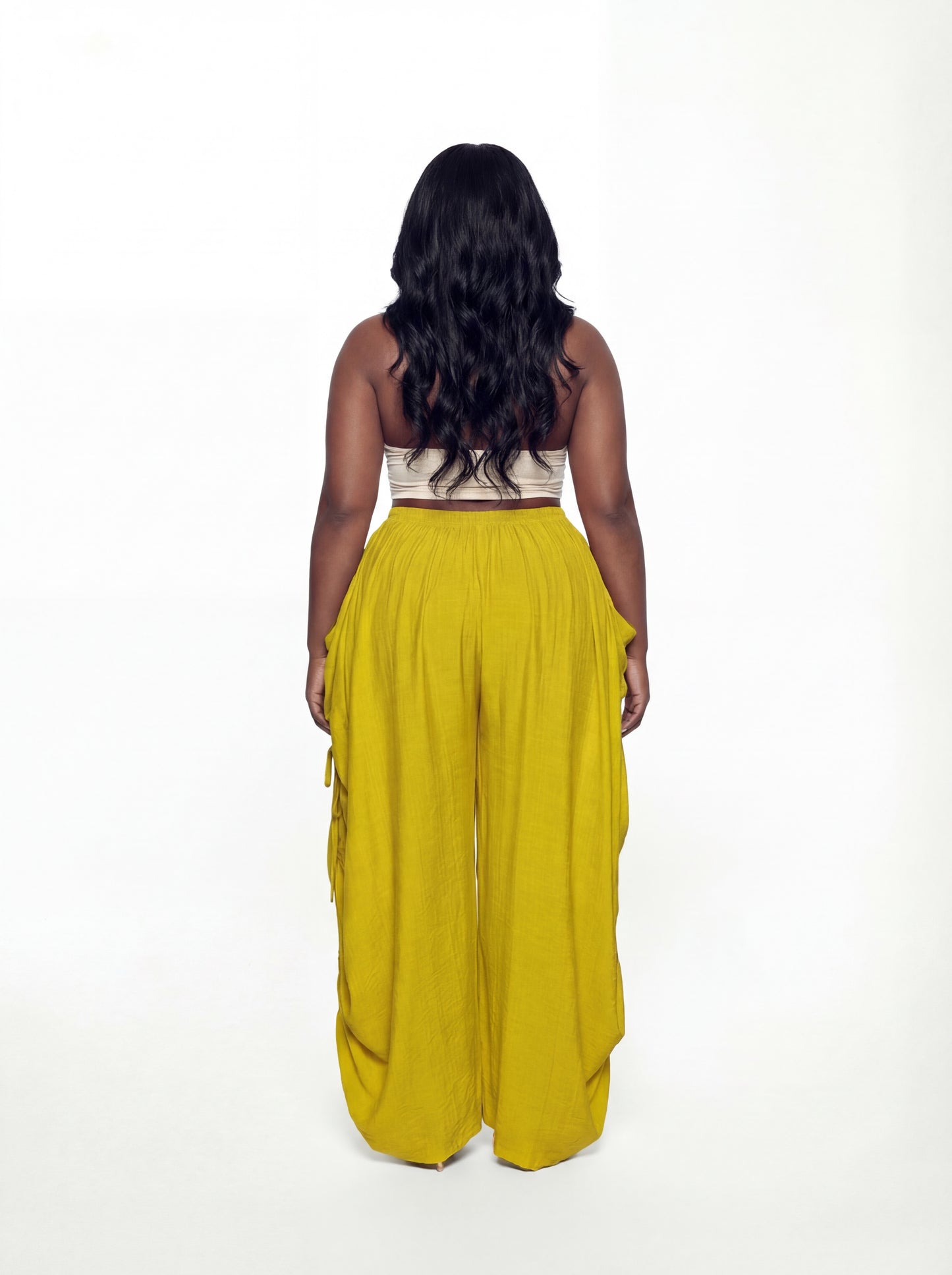 Piper Drawstring Pants (CURVE) - Marigold