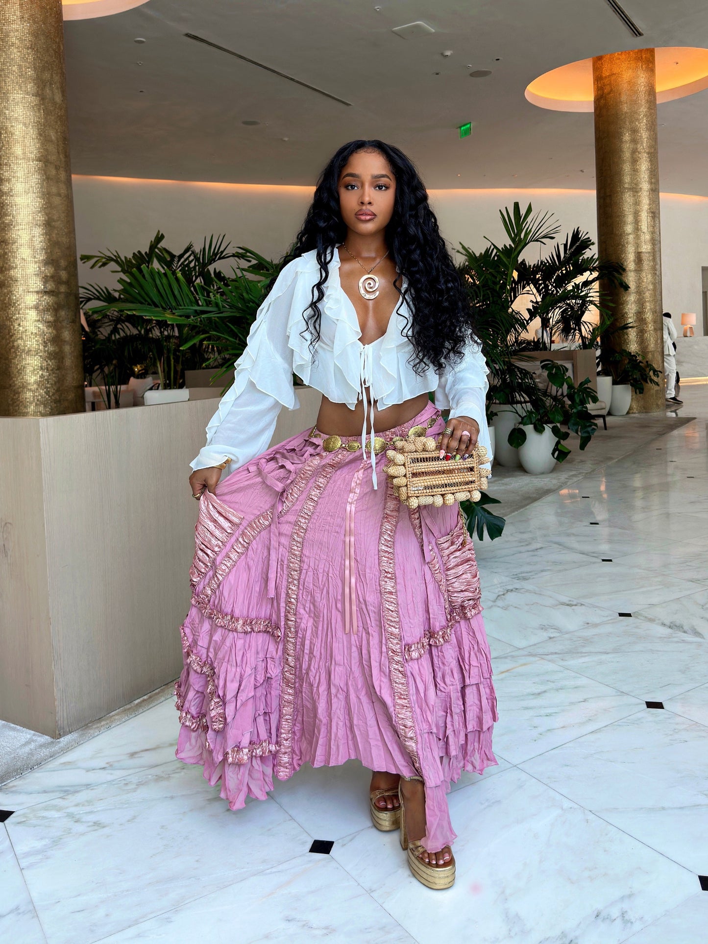 Riley Maxi Skit - Pink
