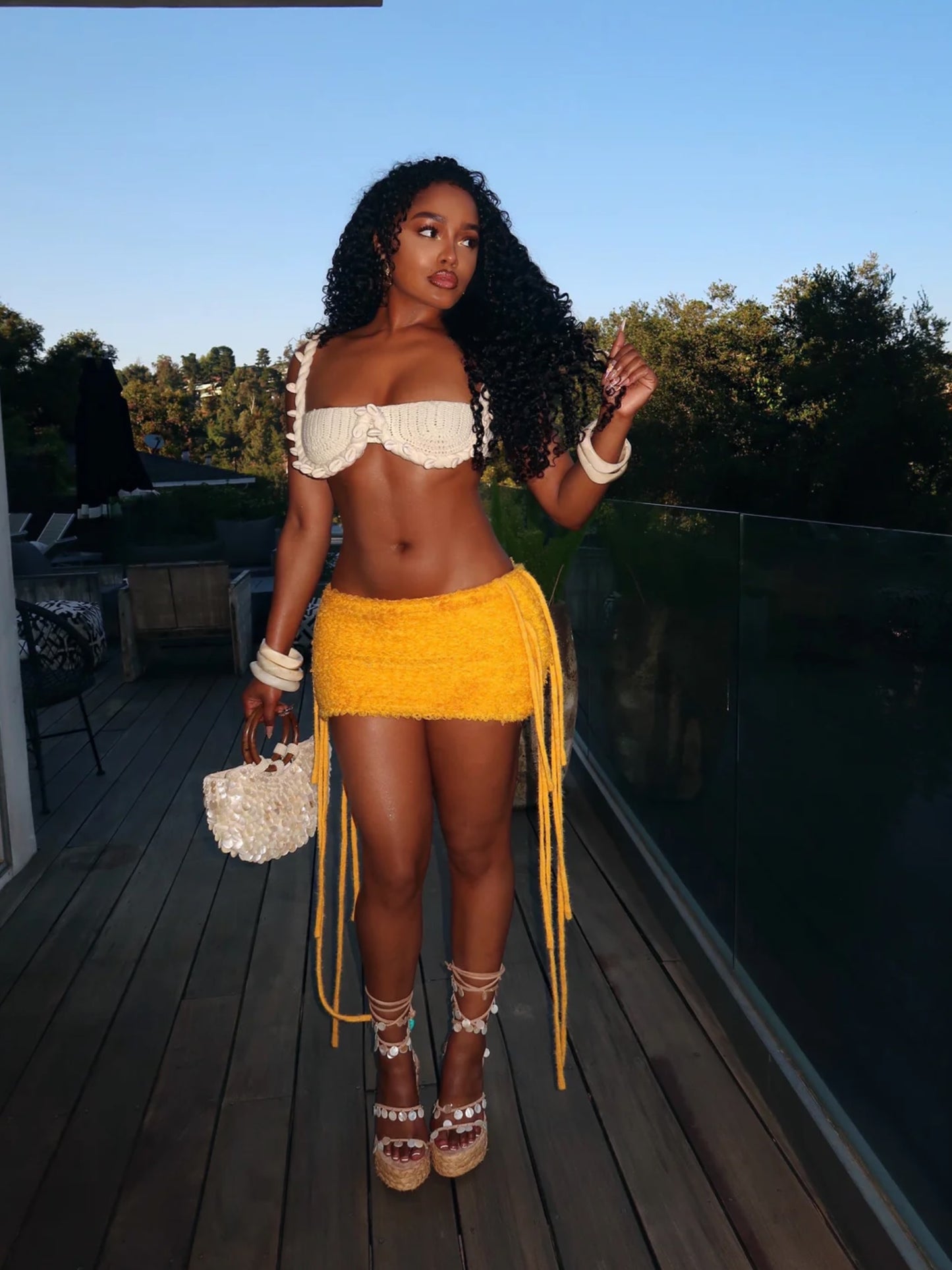 Kiera Crochet Skirt - Amber
