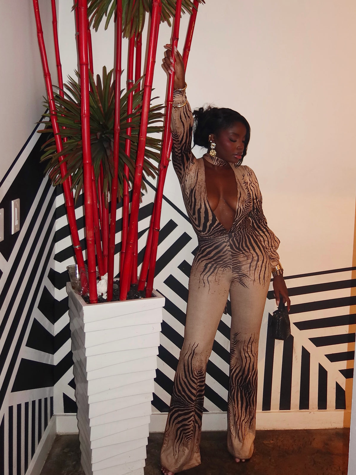 Venus Zebra Jumpsuit