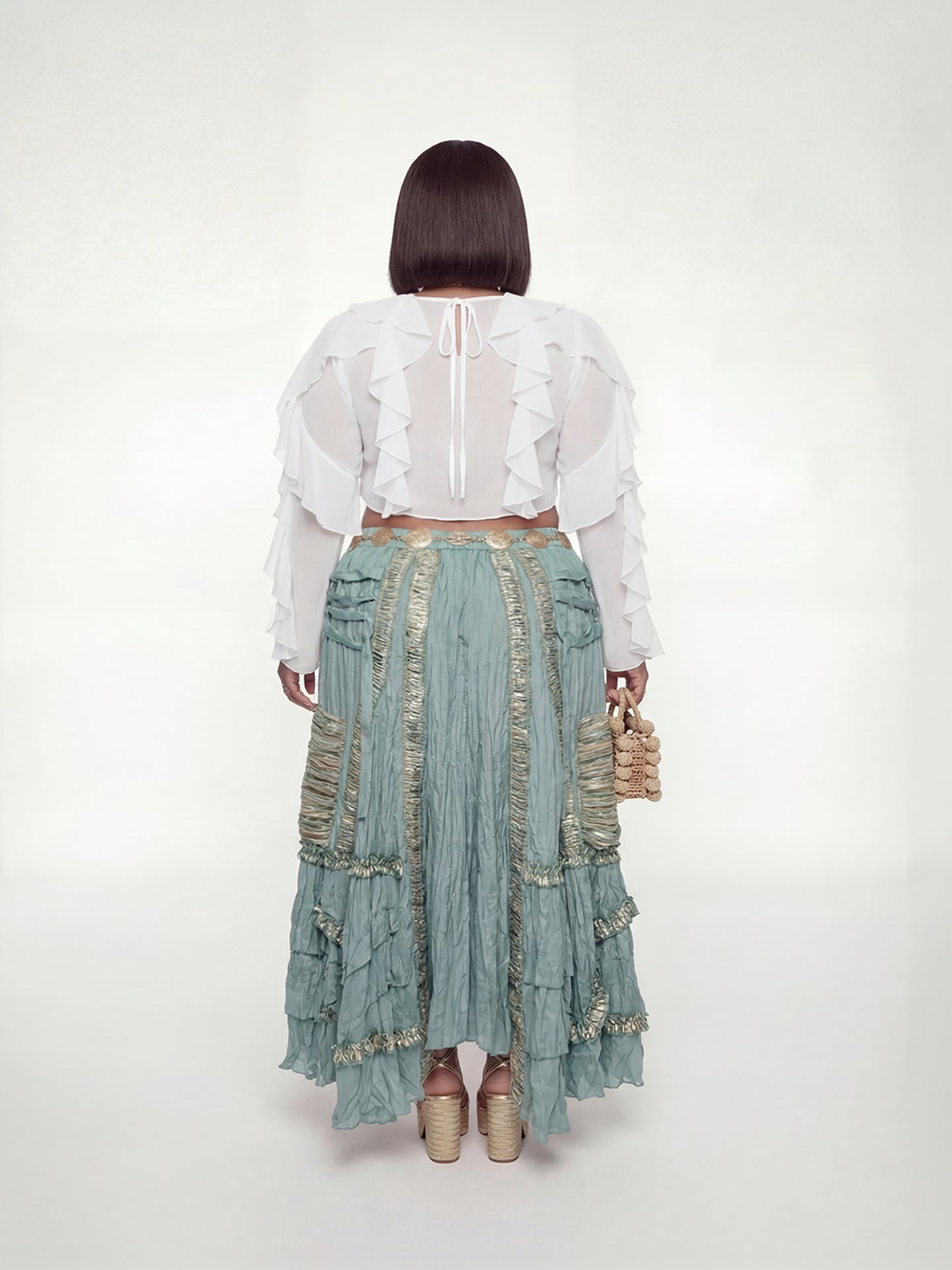 Riley Maxi Skirt (CURVE) - Teal