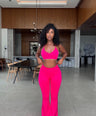 Emilia 3pc Pants Set - Hot Pink