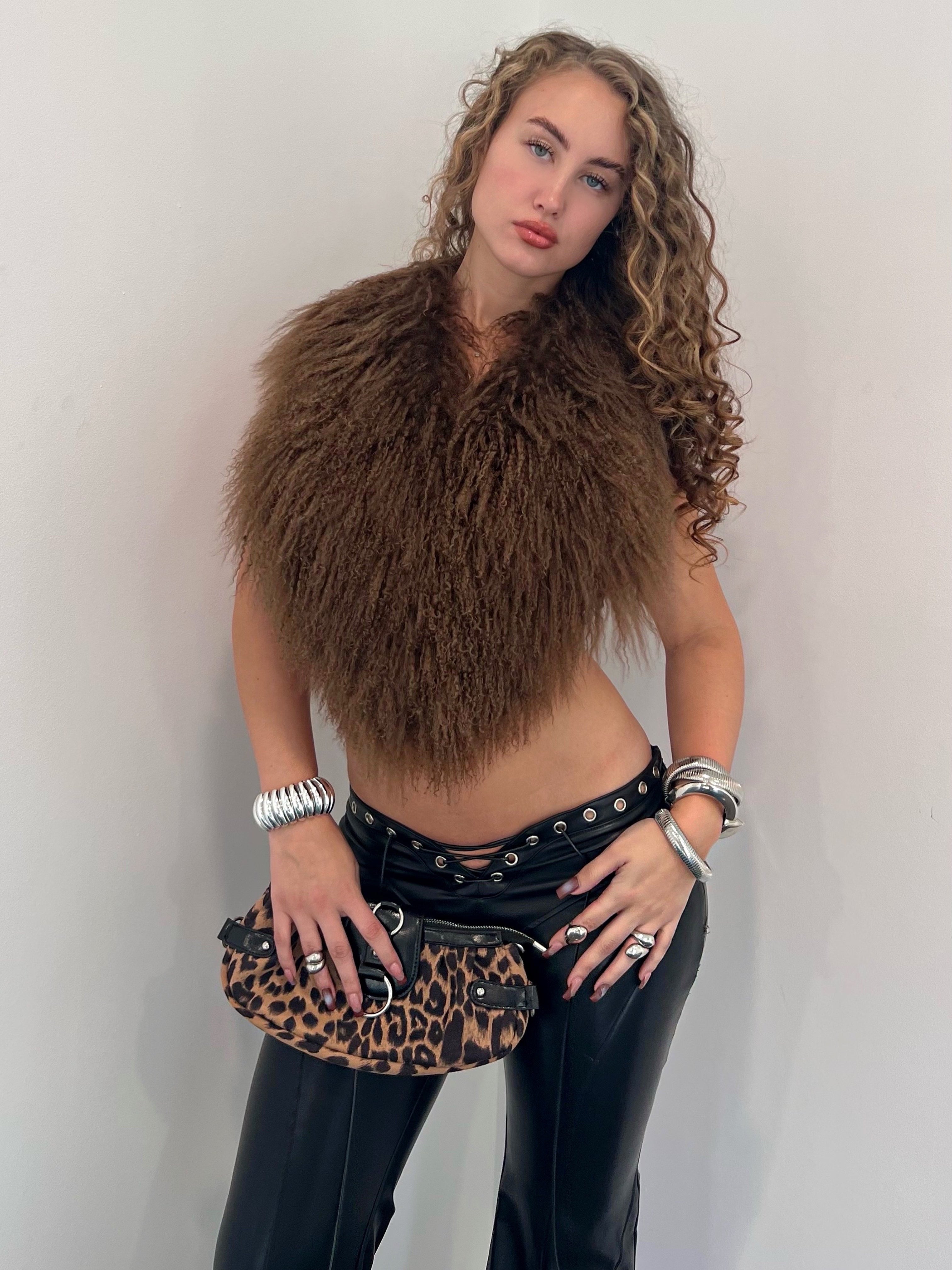 Clarissa Fur Vest - Brown
