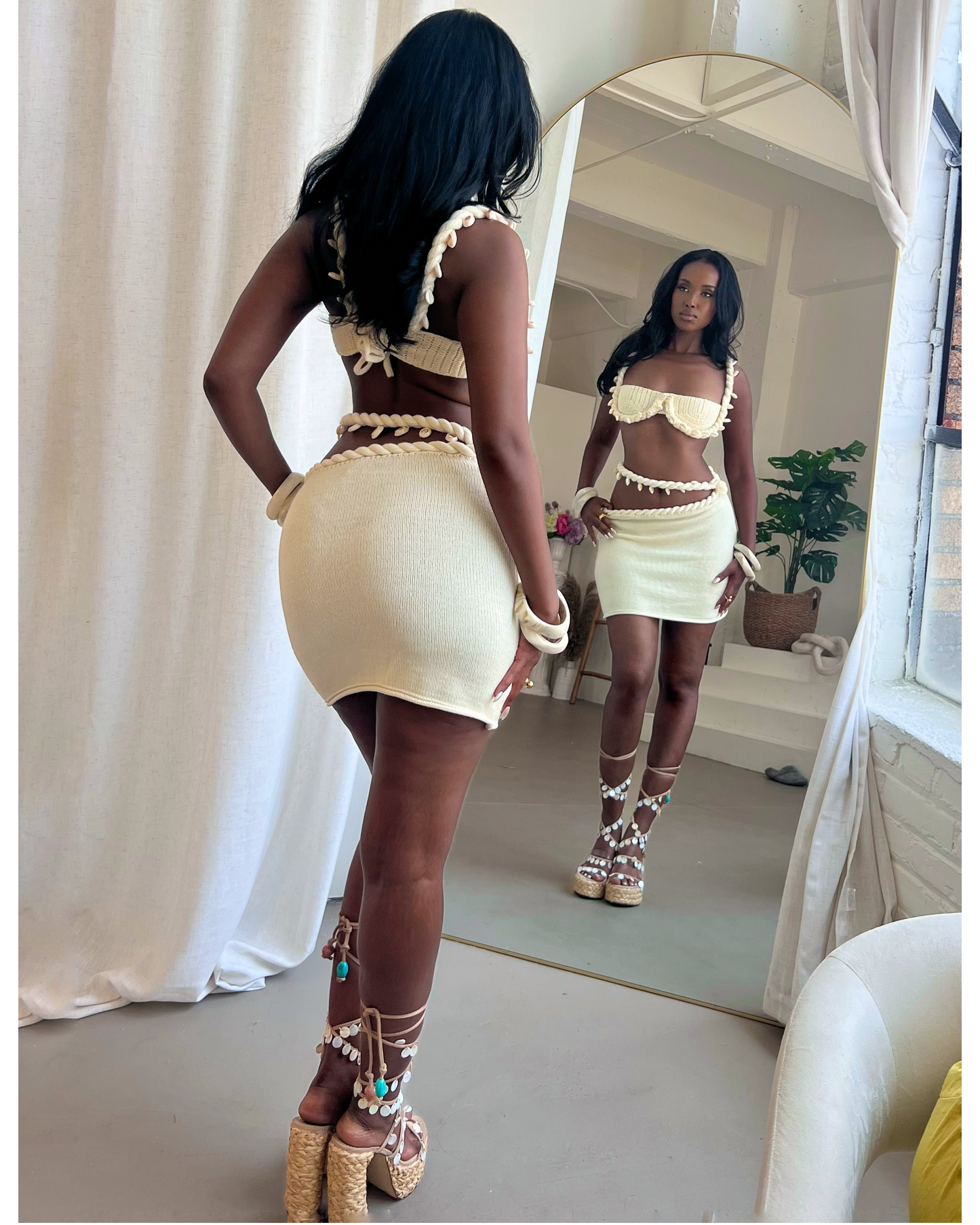 Baria Skirt Set - Cream