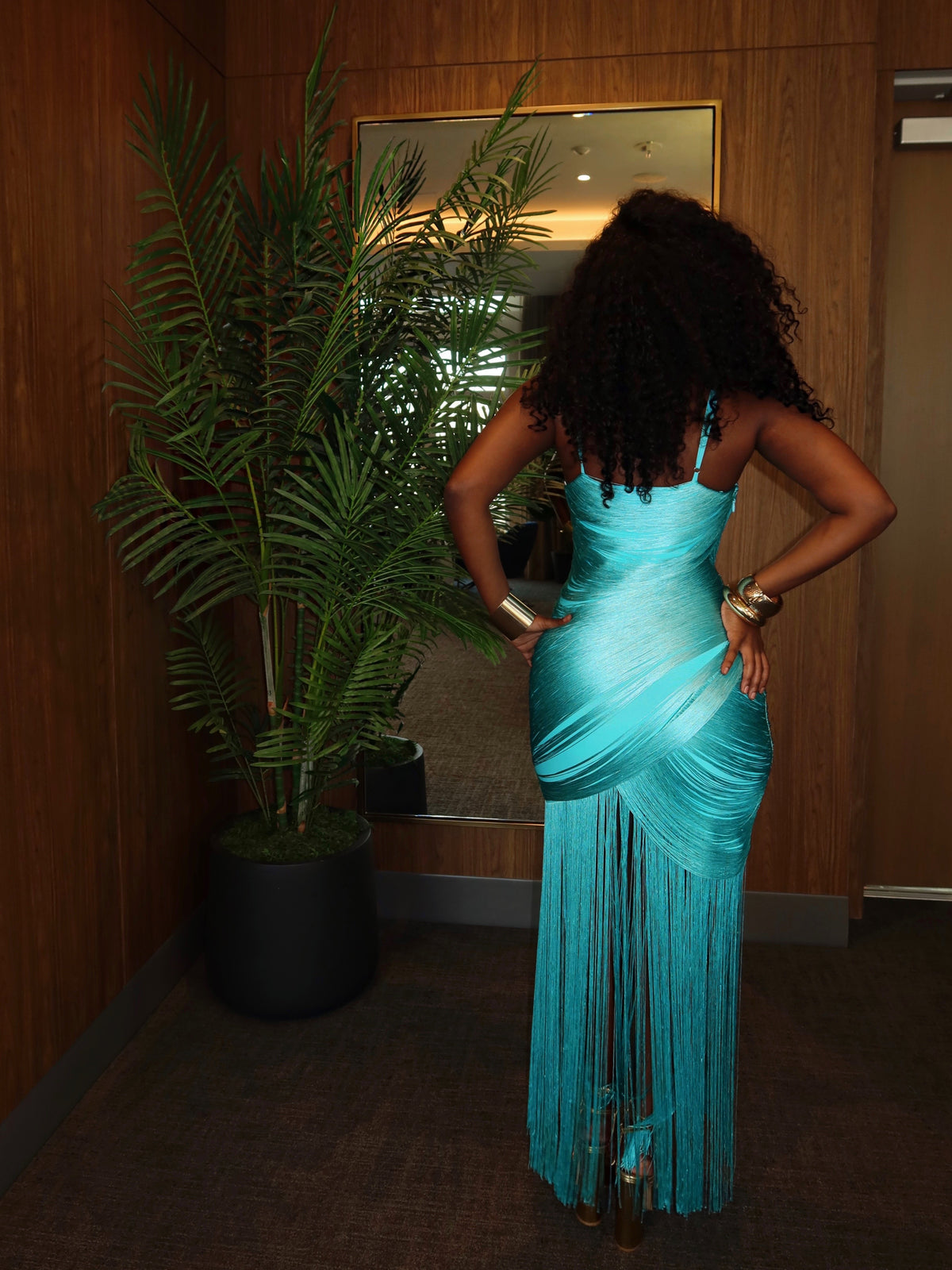Rite Maxi Fringe Dress - Blue