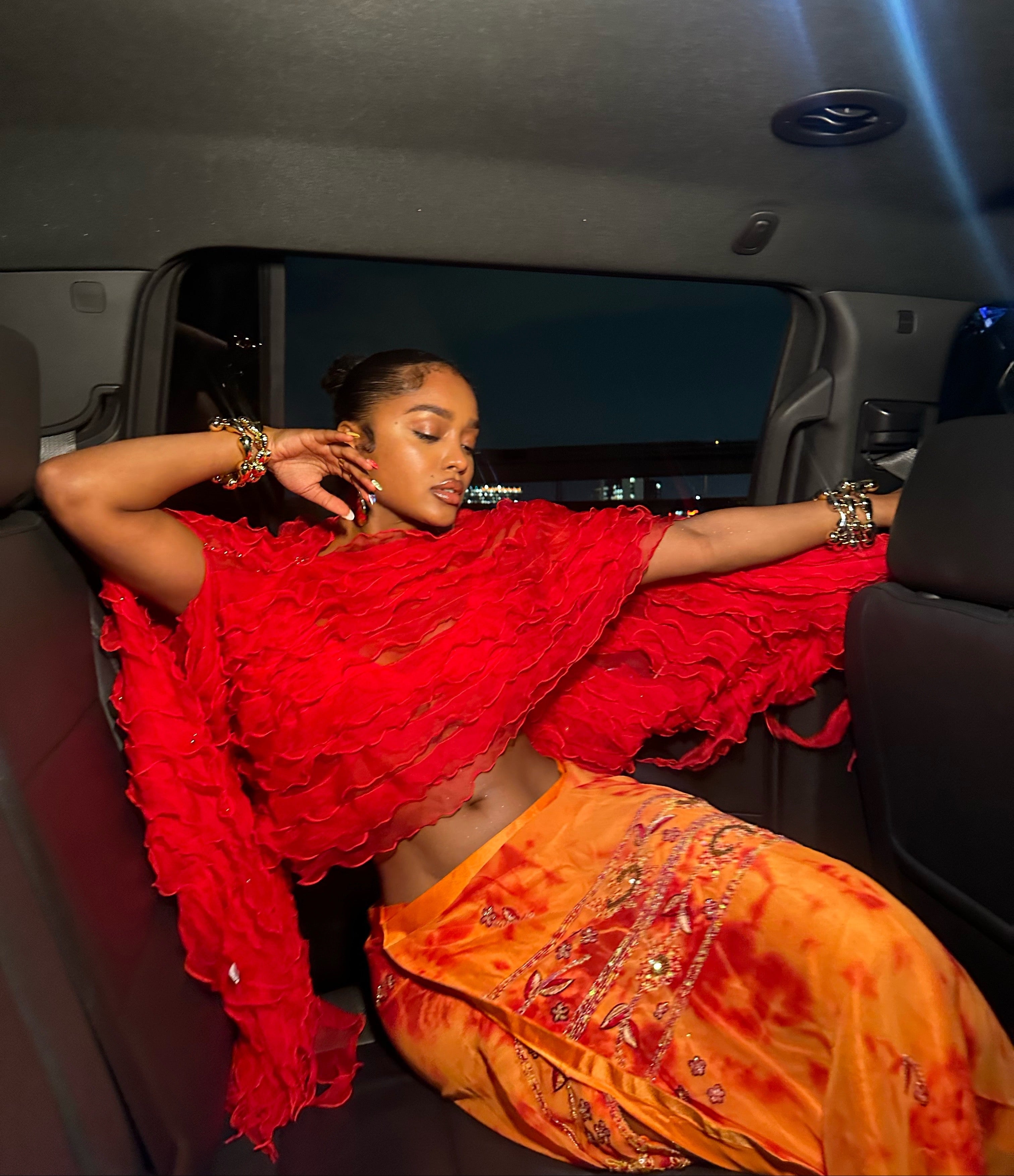 Alessandra Wrap Skirt - Orange