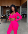 Emilia 3pc Pants Set - Hot Pink