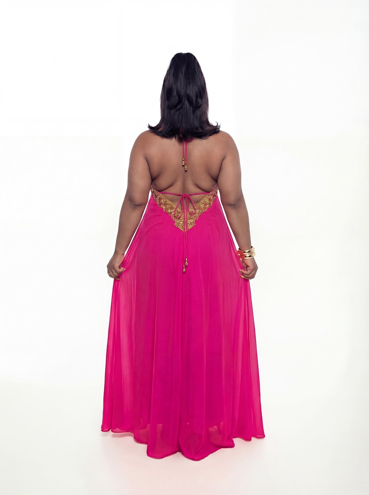 Vittoria Dress (CURVE) - Hot Pink