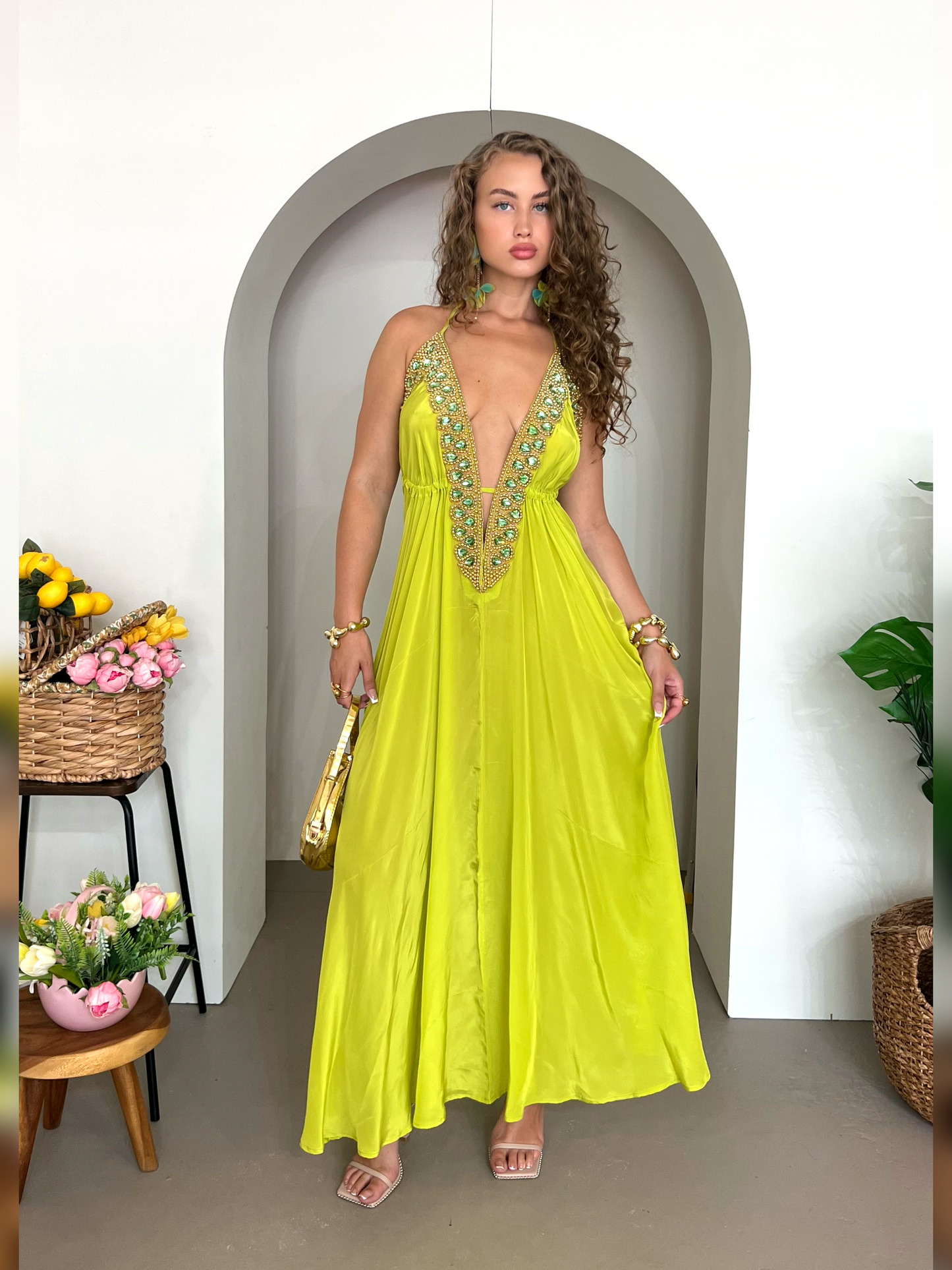 Vittoria  Dress - Lime
