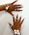 Bambi Pearl Bangles- Silver