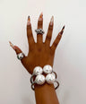 Bambi Pearl Bangles- Silver