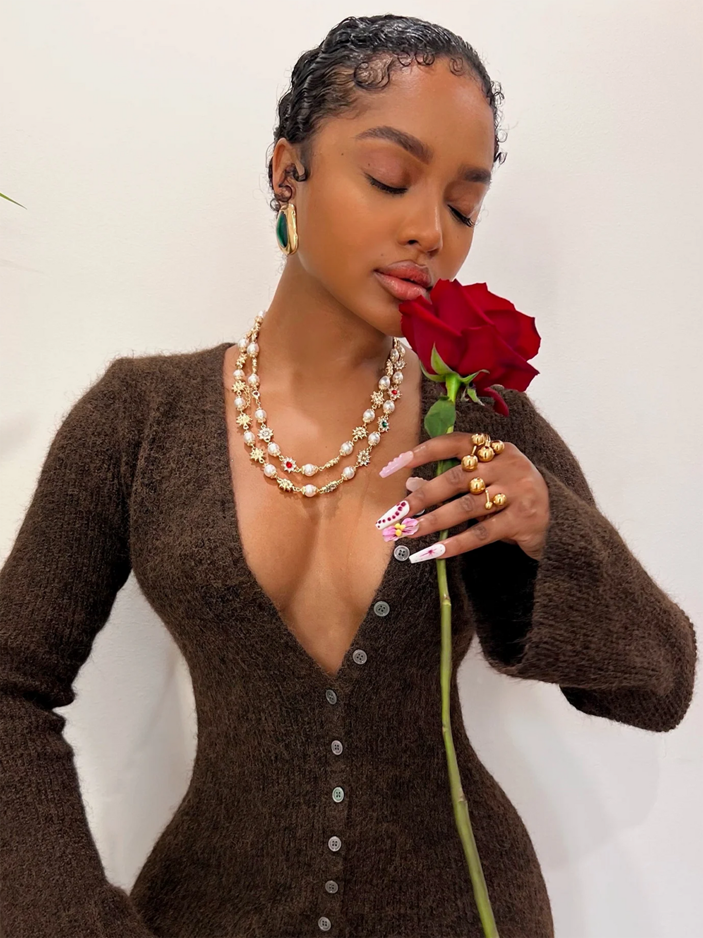 Amara Pearl Necklace- Gold