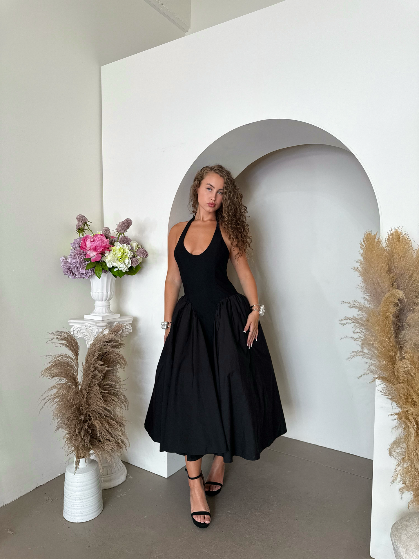 Esmeralda Halter Dress - Black
