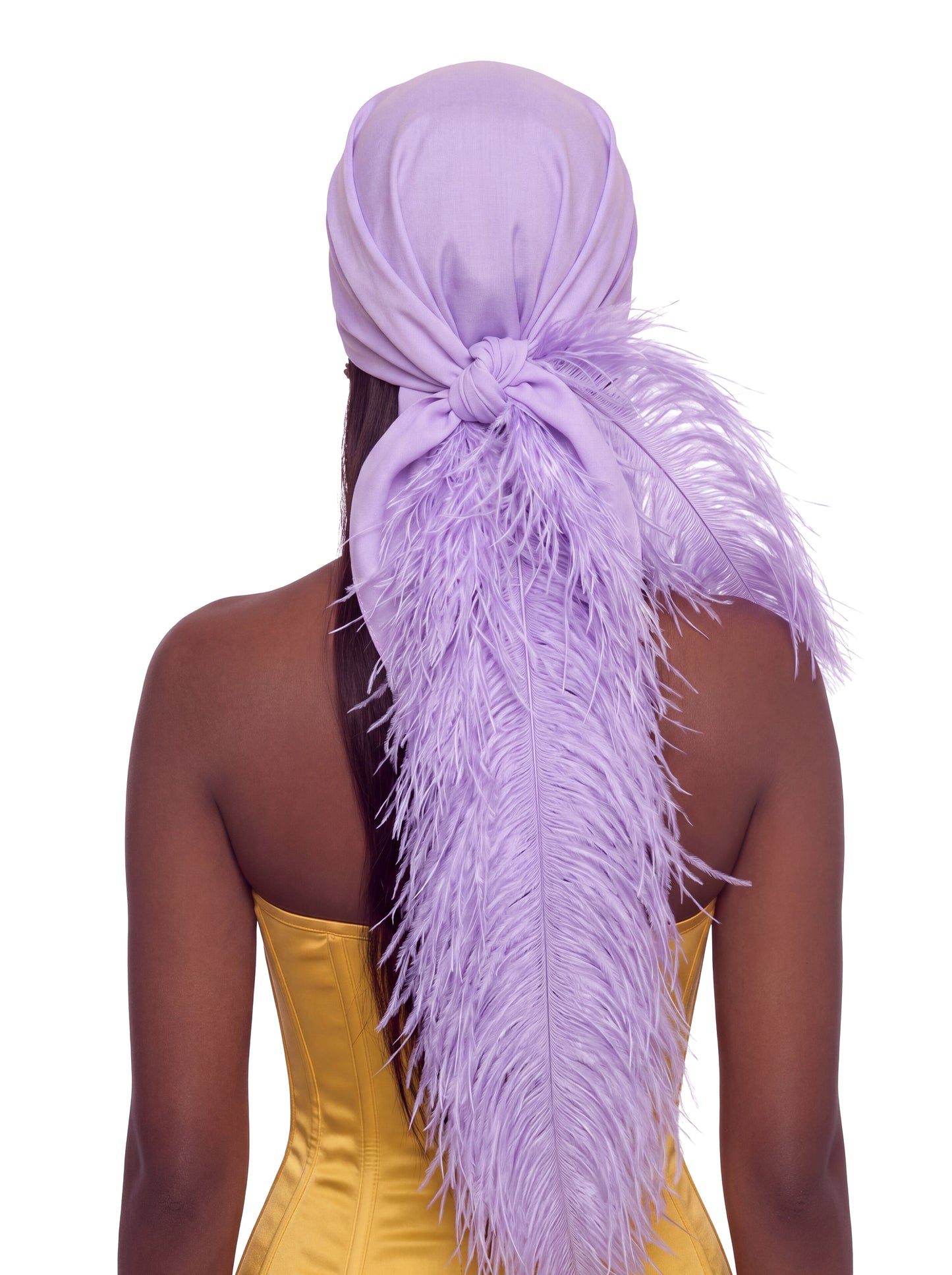Noire Feather Headscarf- Lavender