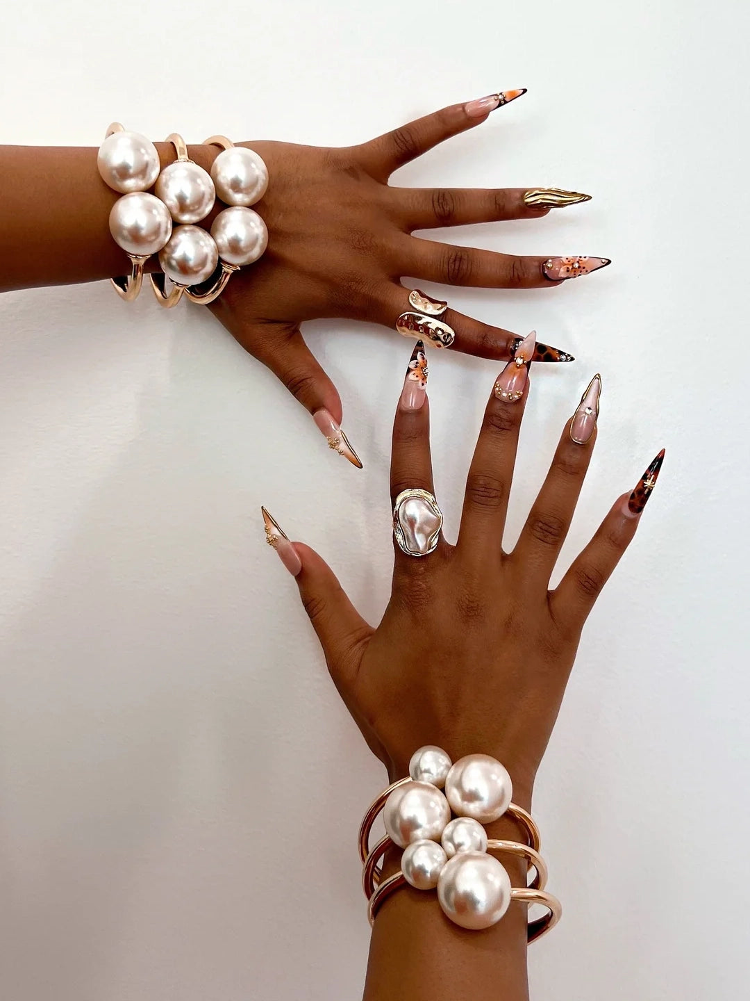 Bambi Pearl Bangles- Gold