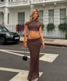 Tai Maxi Skirt Set- Brown