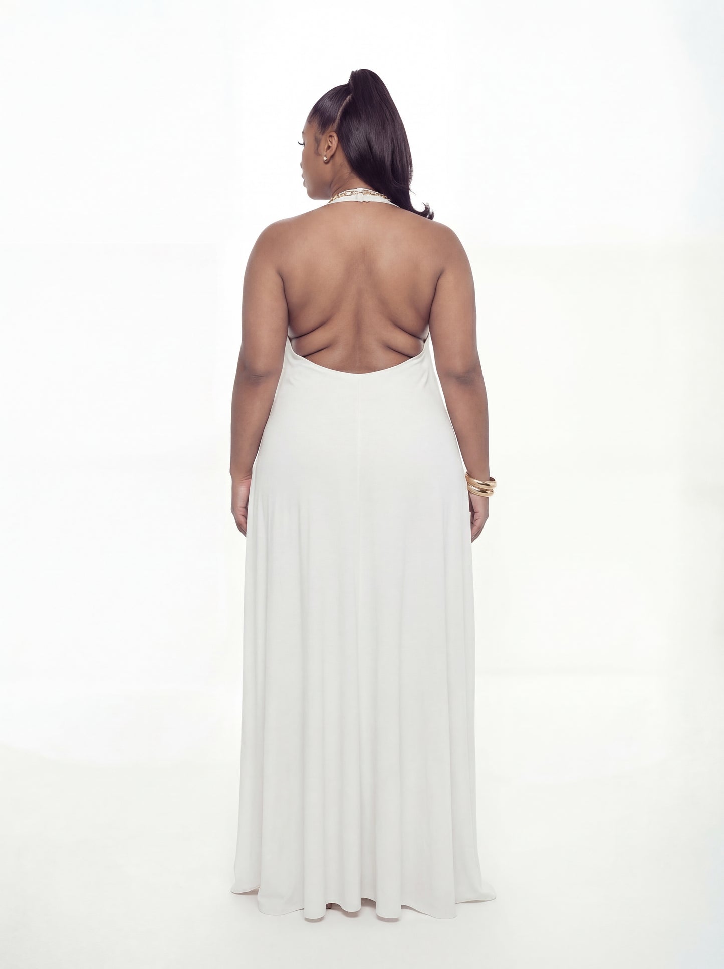 Aicha Maxi Dress (CURVE) - White