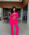 Emilia 3pc Pants Set - Hot Pink