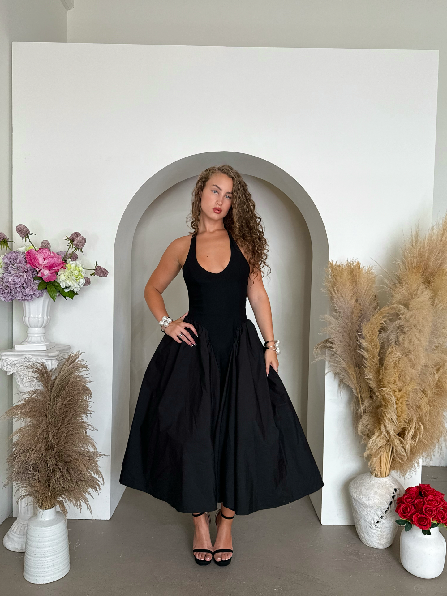 Esmeralda Halter Dress - Black