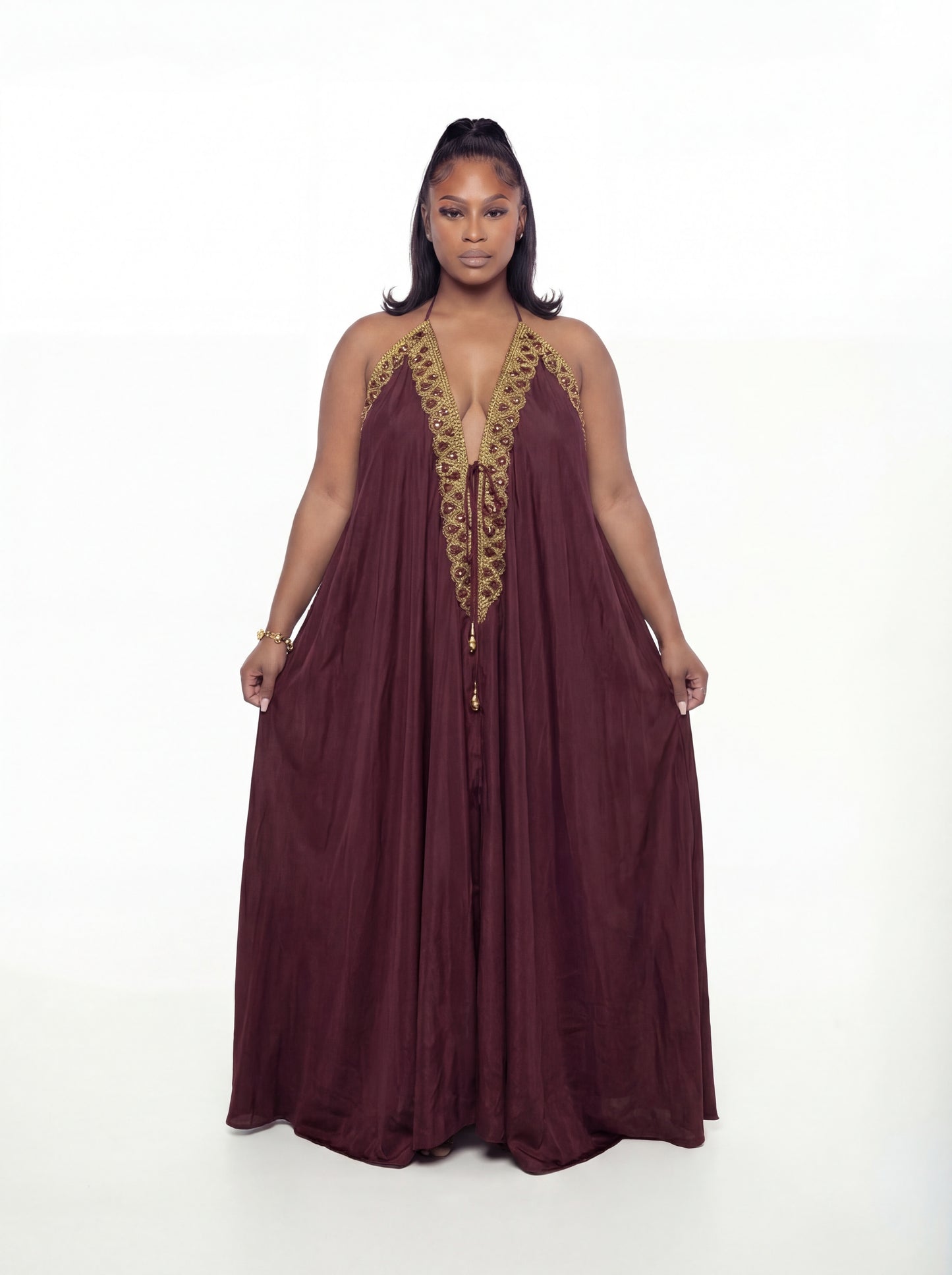 Vittoria Dress (CURVE) - Brown