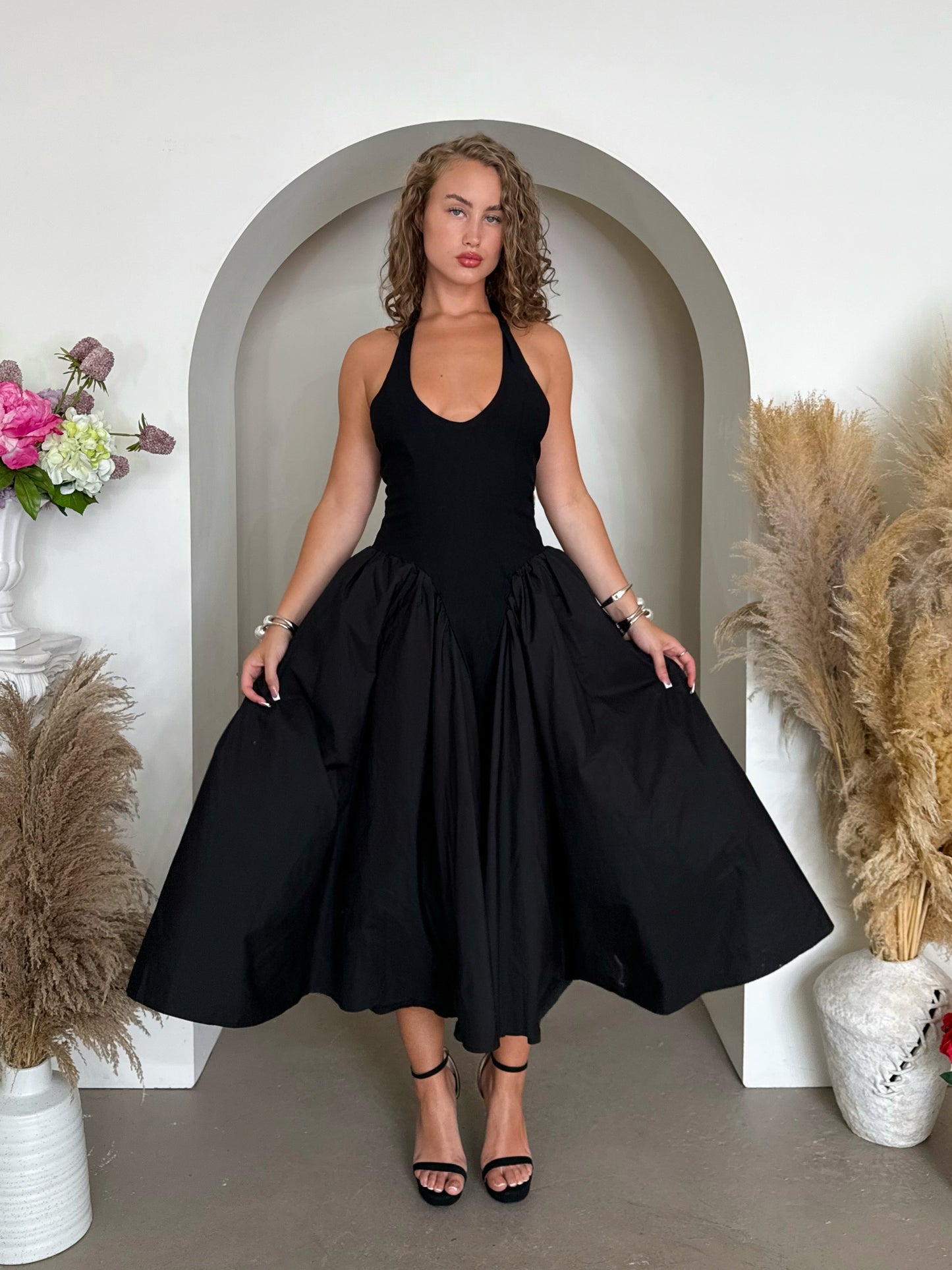 Esmeralda Halter Dress - Black