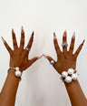 Bambi Pearl Bangles- Silver