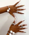 Bambi Pearl Bangles- Silver