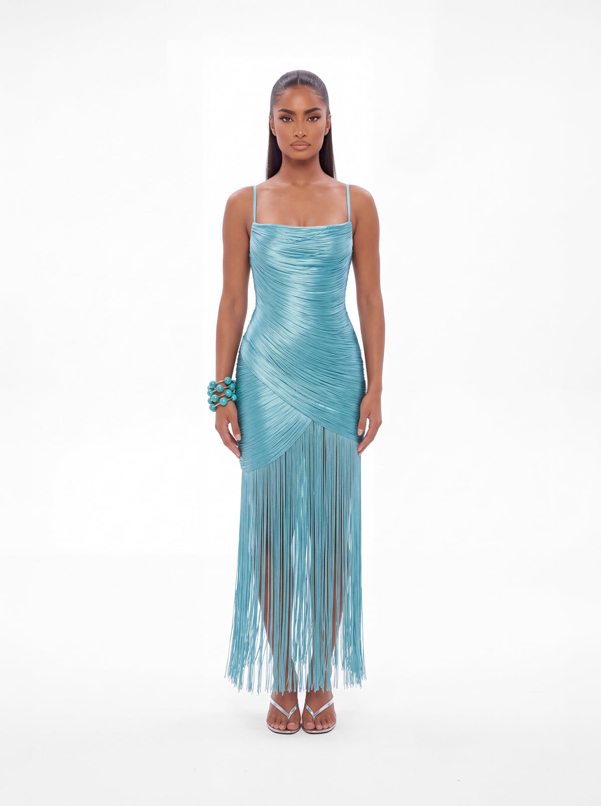 Rite Maxi Fringe Dress - Blue