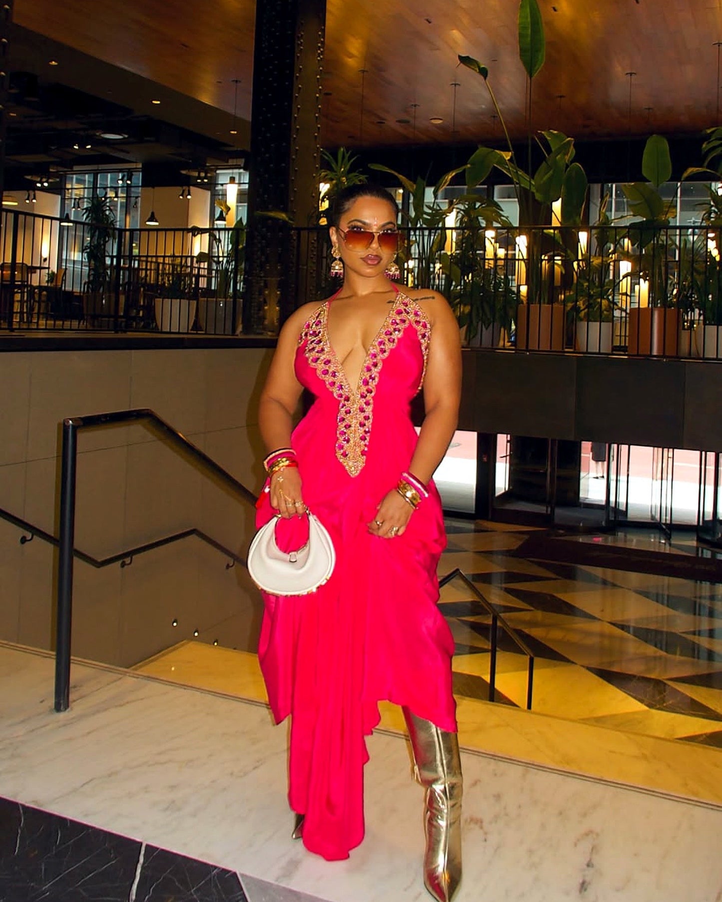 Vittoria Dress -Hot Pink