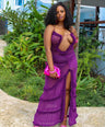 Talani Dress - Purple -(with bottom ruffles)