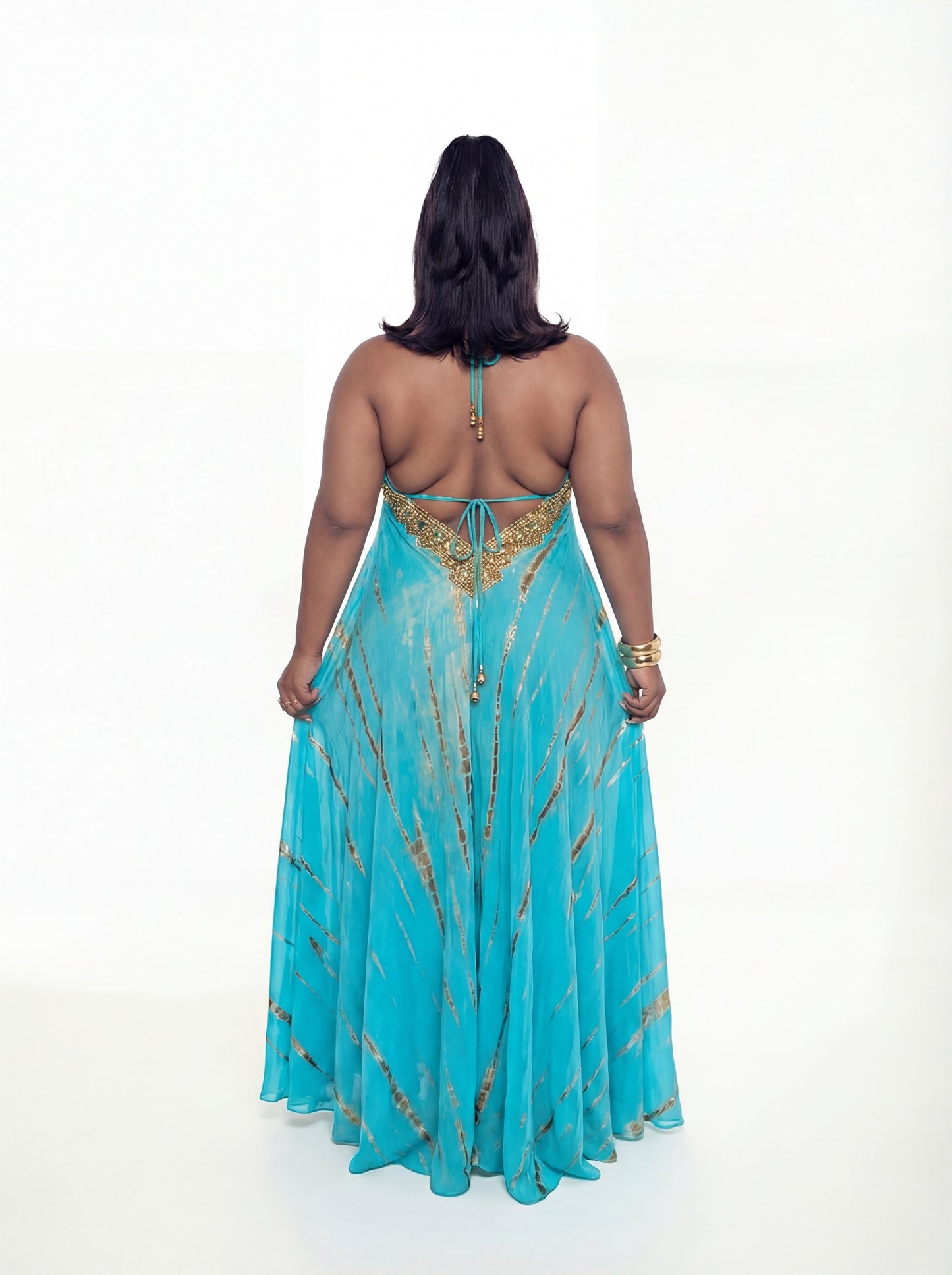 Vittoria Dress (CURVE) -Teal