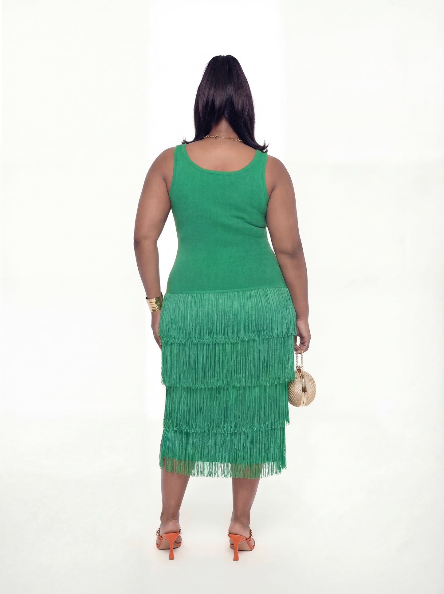 Paige Dress (CURVE) - Emerald Green