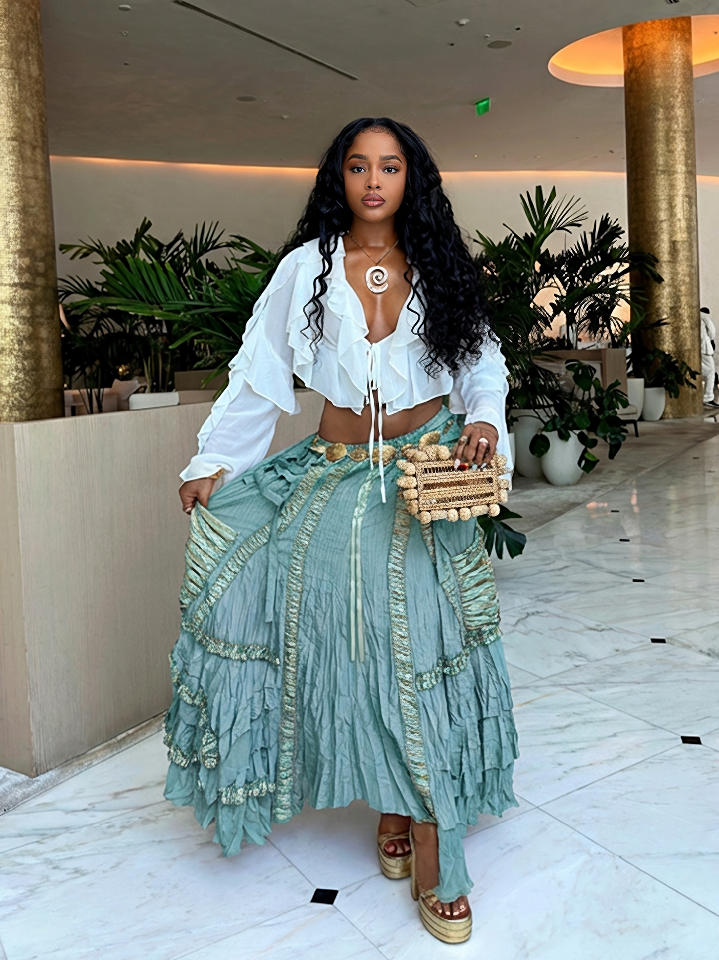 Riley Maxi Skirt - Teal