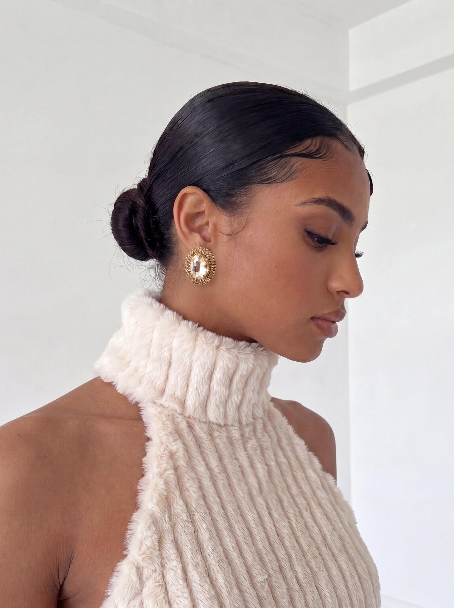 Dreya Oval Earrings - Caramel